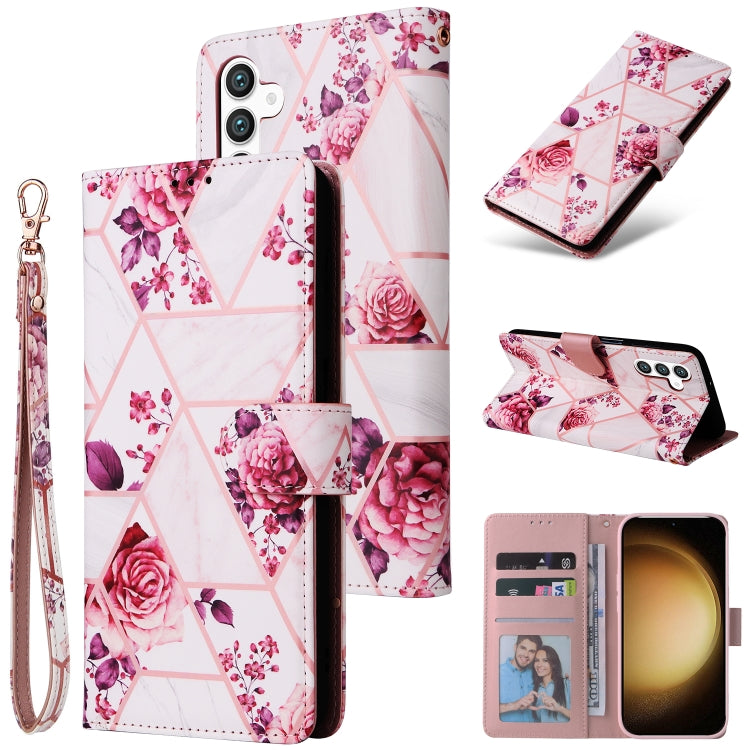For Samsung Galaxy S25+ 5G Marble Bronzing Stitching Leather Phone Case(Rose Gold) - Galaxy S25+ 5G Cases by PMC Jewellery | Online Shopping South Africa | PMC Jewellery | Buy Now Pay Later Mobicred