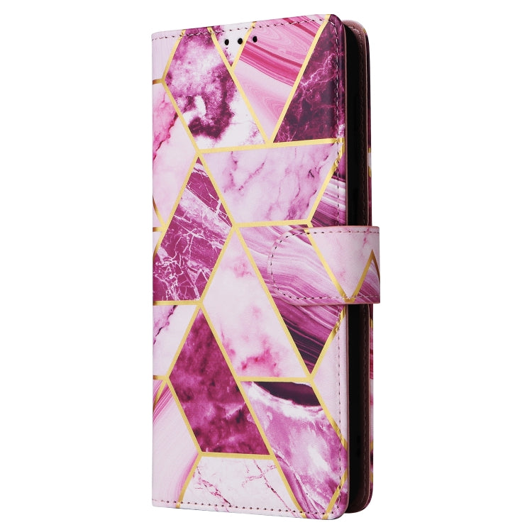 For Samsung Galaxy S25+ 5G Marble Bronzing Stitching Leather Phone Case(Purple) - Galaxy S25+ 5G Cases by PMC Jewellery | Online Shopping South Africa | PMC Jewellery | Buy Now Pay Later Mobicred