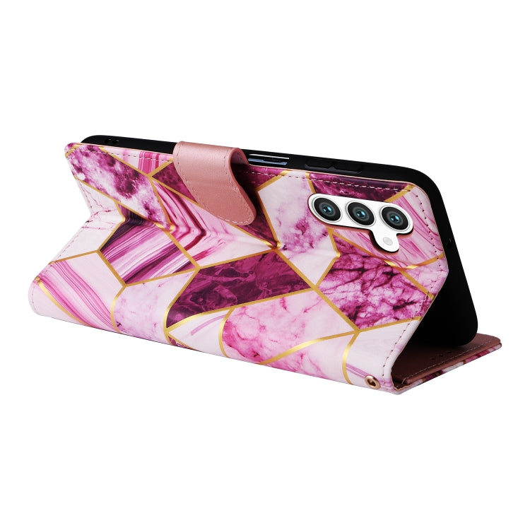 For Samsung Galaxy S25+ 5G Marble Bronzing Stitching Leather Phone Case(Purple) - Galaxy S25+ 5G Cases by PMC Jewellery | Online Shopping South Africa | PMC Jewellery | Buy Now Pay Later Mobicred
