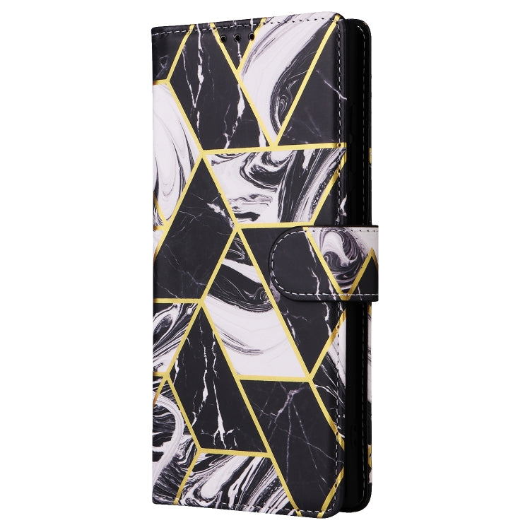 For Samsung Galaxy S25 Ultra 5G Marble Bronzing Stitching Leather Phone Case(Black) - Galaxy S25 Ultra 5G Cases by PMC Jewellery | Online Shopping South Africa | PMC Jewellery | Buy Now Pay Later Mobicred