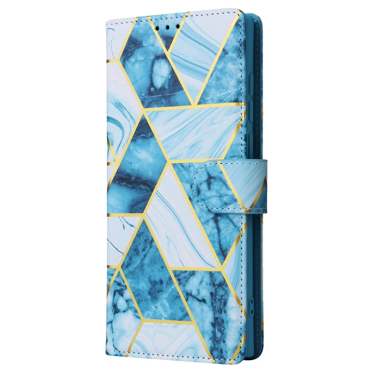 For Samsung Galaxy S25 Ultra 5G Marble Bronzing Stitching Leather Phone Case(Blue) - Galaxy S25 Ultra 5G Cases by PMC Jewellery | Online Shopping South Africa | PMC Jewellery | Buy Now Pay Later Mobicred