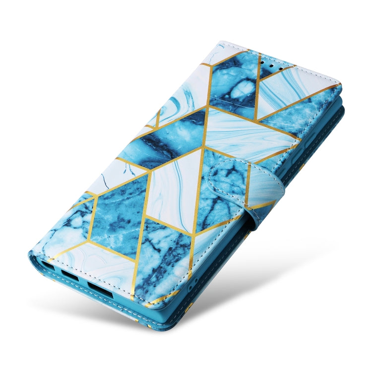 For Samsung Galaxy S25 Ultra 5G Marble Bronzing Stitching Leather Phone Case(Blue) - Galaxy S25 Ultra 5G Cases by PMC Jewellery | Online Shopping South Africa | PMC Jewellery | Buy Now Pay Later Mobicred
