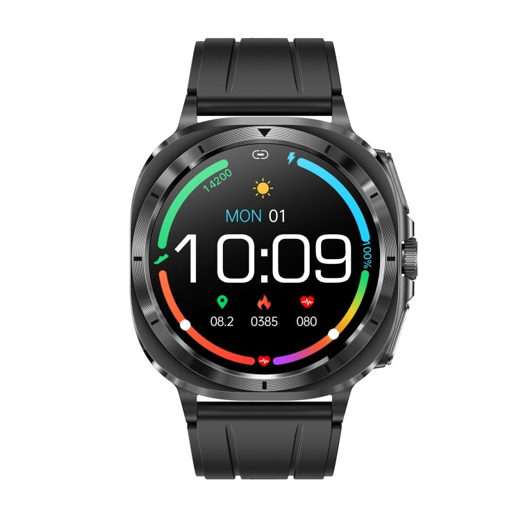 ET492 1.43 inch AMOLED Screen Silicone Strap Smart Watch Supports ECG/Blood Sugar Monitoring(Black) - Smart Watches by PMC TechLife | Online Shopping South Africa | PMC TechLife | Buy Now Pay Later Mobicred