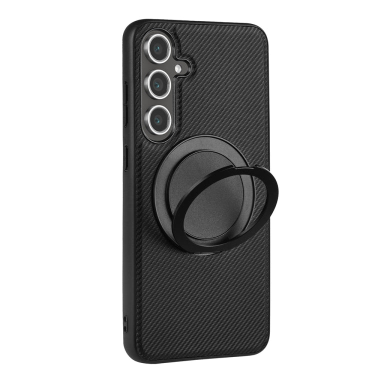 For Samsung Galaxy S25 5G ViLi TCY Series Kevlar Leather Texture Rotating Holder Phone Case(Black) - free shipping - PMC Jewellery - Order now!