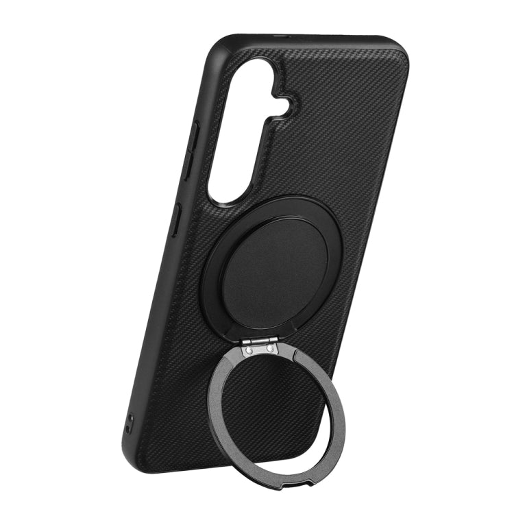 For Samsung Galaxy S25 5G ViLi TCY Series Kevlar Leather Texture Rotating Holder Phone Case(Black) - free shipping - PMC Jewellery - Order now!