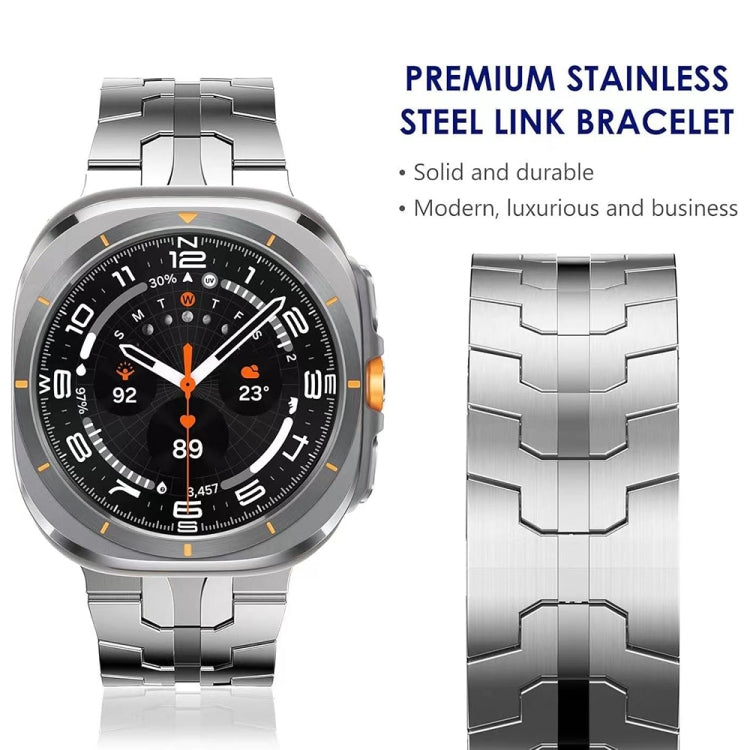 For Samsung Galaxy Watch Ultra 47mm Butterfly Buckle Titanium Alloy Watch Band(Silver) - Watch Bands by PMc TechLife | Online Shopping South Africa | PMc TechLife | Buy Now Pay Later Mobicred