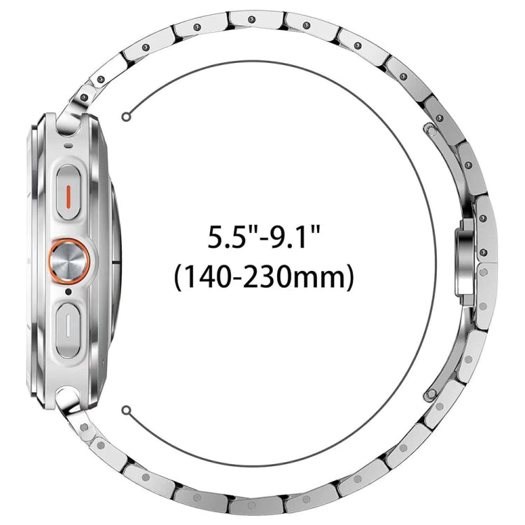 For Samsung Galaxy Watch Ultra 47mm Butterfly Buckle Titanium Alloy Watch Band(Silver) - Watch Bands by PMc TechLife | Online Shopping South Africa | PMc TechLife | Buy Now Pay Later Mobicred