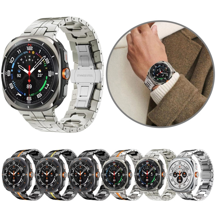 For Samsung Galaxy Watch Ultra 47mm Butterfly Buckle Titanium Alloy Watch Band(Titanium) - Watch Bands by PMc TechLife | Online Shopping South Africa | PMc TechLife | Buy Now Pay Later Mobicred