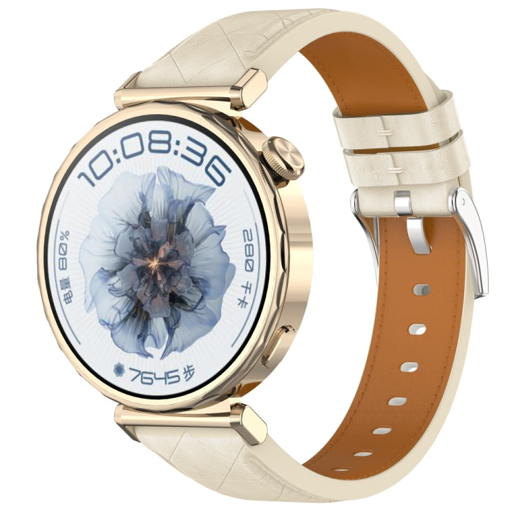 18mm Square Leather Silver Buckle Watch Band(Apricot) - free shipping - PMc TechLife - Order now!