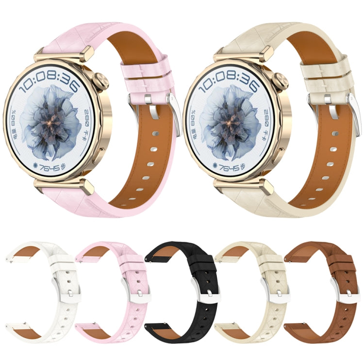 18mm Square Leather Silver Buckle Watch Band(Apricot) - free shipping - PMc TechLife - Order now!