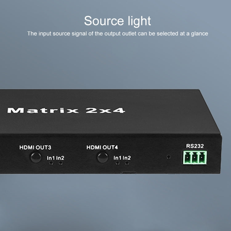 Measy MT4324 4K 30Hz 2 In 4 Out HDMI Matrix Switch Support Seamless Switching, US Plug(Black) - free shipping - PMC TechLife - Order now!