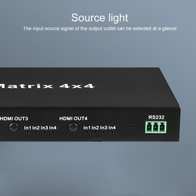 Measy MT4344 4K 30Hz 4 In 4 Out HDMI Matrix Switch Support Seamless Switching, AU Plug(Black) - free shipping - PMC TechLife - Order now!