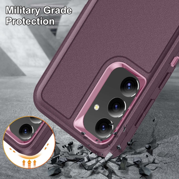 For Samsung Galaxy S24 / S25 5G Rugged PC Hybrid Silicone Phone Case with Holder(Purple+Pink) - Galaxy S25 5G Cases by PMC Jewellery | Online Shopping South Africa | PMC Jewellery | Buy Now Pay Later Mobicred