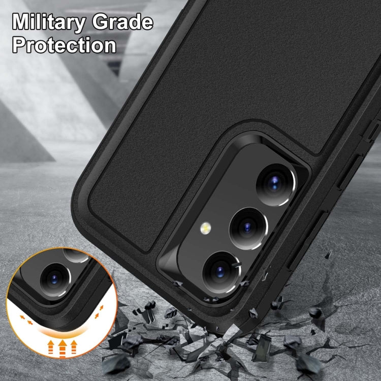 For Samsung Galaxy S24+ / S25+ 5G Rugged PC Hybrid Silicone Phone Case with Holder(Black) - Galaxy S25+ 5G Cases by PMC Jewellery | Online Shopping South Africa | PMC Jewellery | Buy Now Pay Later Mobicred