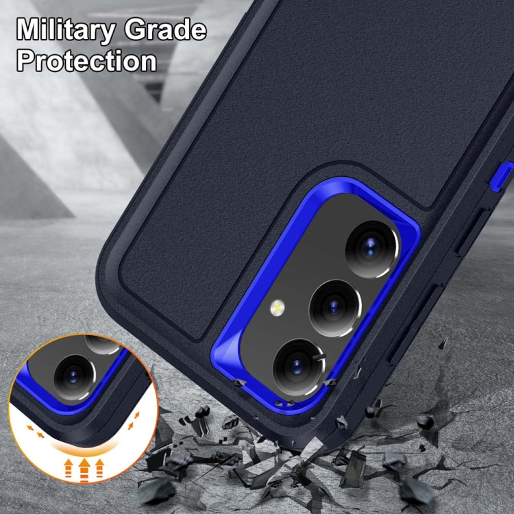 For Samsung Galaxy S24+ / S25+ 5G Rugged PC Hybrid Silicone Phone Case with Holder(Dark Blue+Royal Blue) - Galaxy S25+ 5G Cases by PMC Jewellery | Online Shopping South Africa | PMC Jewellery | Buy Now Pay Later Mobicred