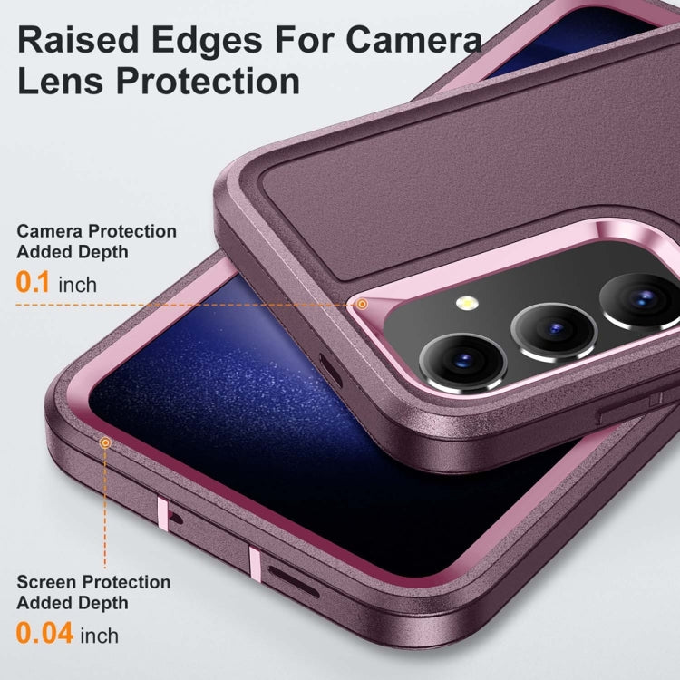 For Samsung Galaxy S24+ / S25+ 5G Rugged PC Hybrid Silicone Phone Case with Holder(Purple+Pink) - Galaxy S25+ 5G Cases by PMC Jewellery | Online Shopping South Africa | PMC Jewellery | Buy Now Pay Later Mobicred