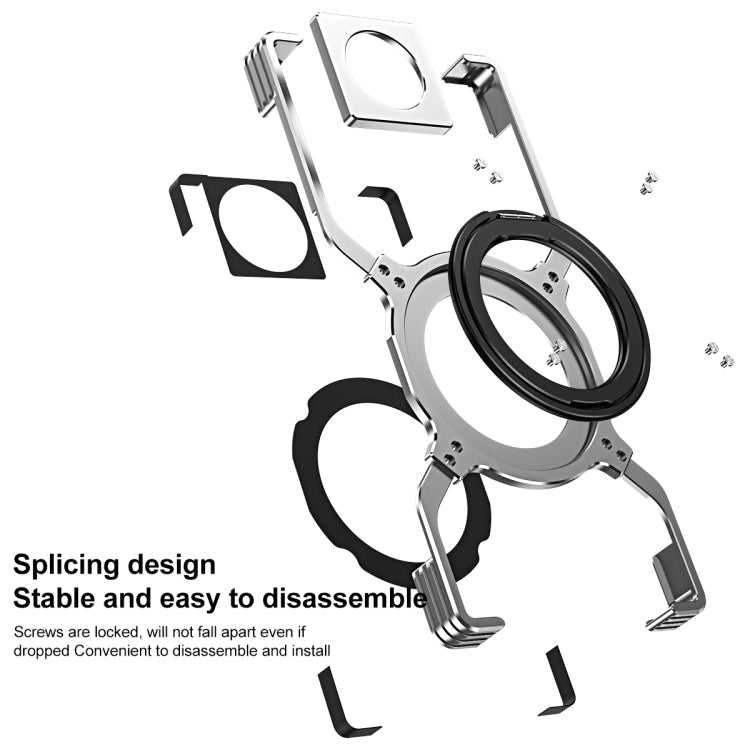 For ZTE nubia Z70 Ultra Mechanical Arm Borderless MagSafe Holder Metal Phone Case(Silver) - ZTE Cases by PMC TechLife | Online Shopping South Africa | PMC TechLife | Buy Now Pay Later Mobicred