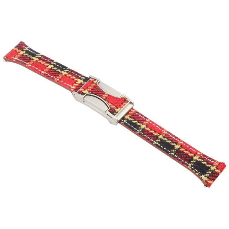 22mm Universal Slim Magnetic Buckle Napped Fabric Leather Watch Band(Red) - free shipping - PMc TechLife - Order now!