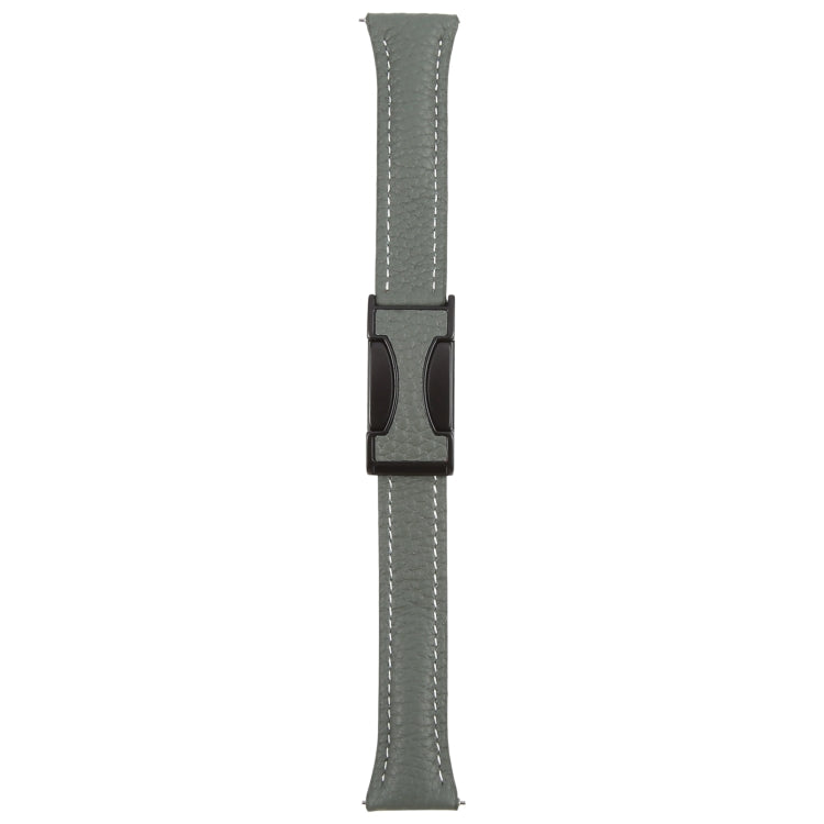 18mm Universal Slim Magnetic Buckle Genuine Leather Watch Band(Dark Green) - free shipping - PMc TechLife - Order now!