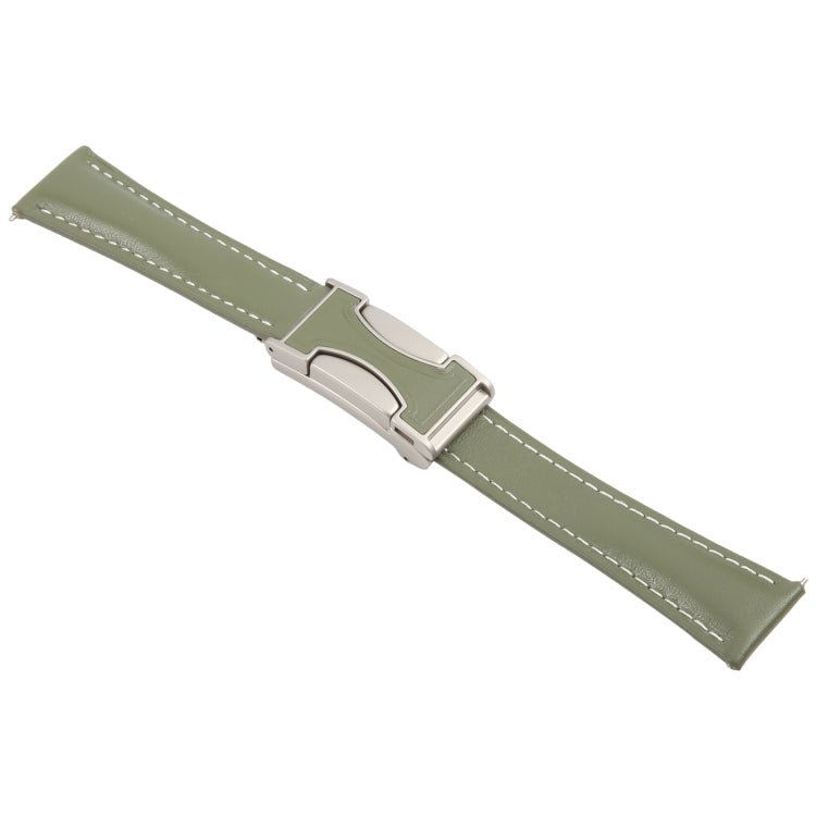 18mm Universal Slim Magnetic Buckle Genuine Leather Watch Band(Plain Weave Green) - free shipping - PMc TechLife - Order now!