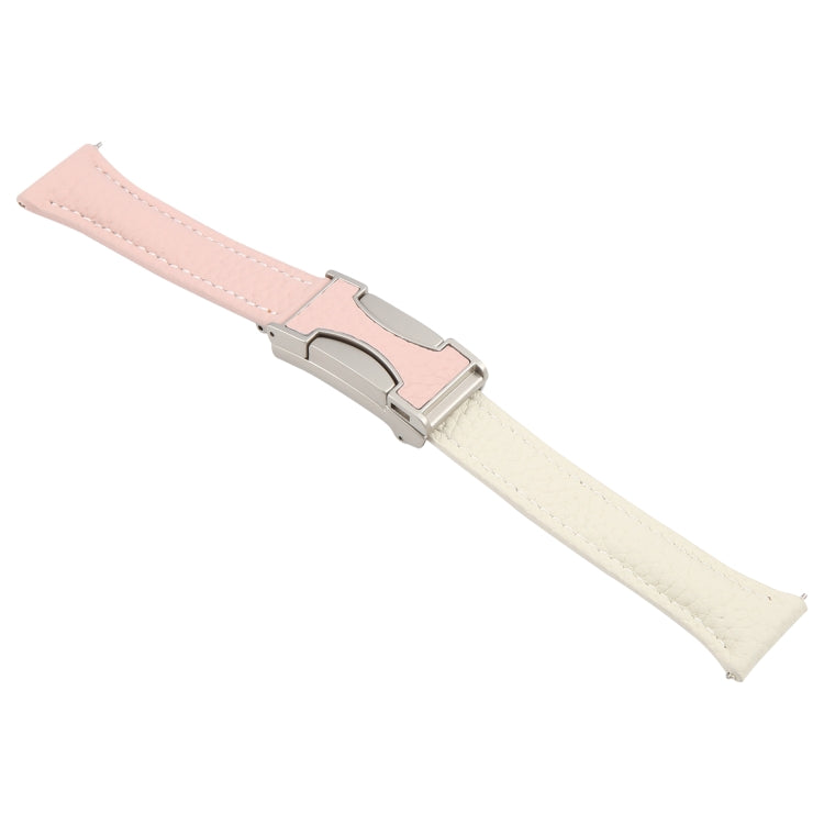 20mm Universal Slim Magnetic Buckle Genuine Leather Watch Band(Pink Beige) - 20mm Bands by PMc TechLife | Online Shopping South Africa | PMc TechLife | Buy Now Pay Later Mobicred