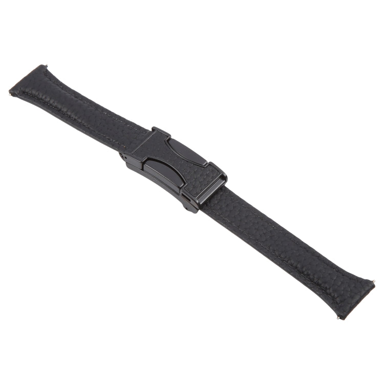 20mm Universal Slim Magnetic Buckle Genuine Leather Watch Band(Black) - free shipping - PMc TechLife - Order now!
