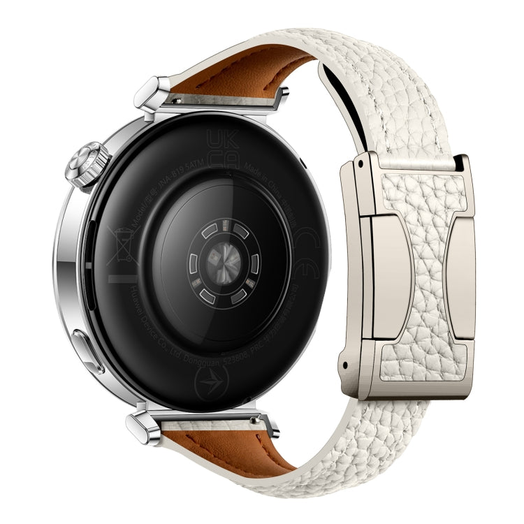 20mm Universal Slim Magnetic Buckle Genuine Leather Watch Band(Beige) - free shipping - PMc TechLife - Order now!