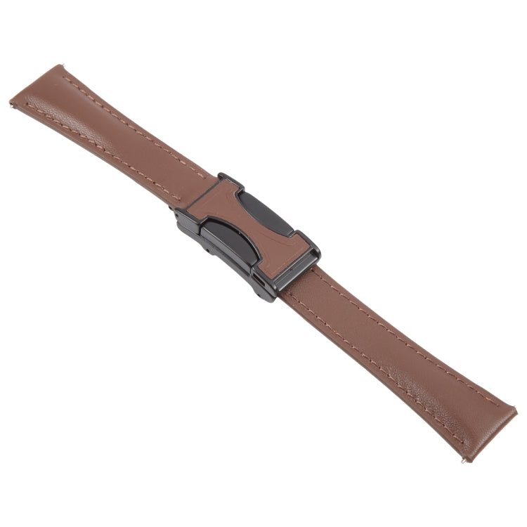 20mm Universal Slim Magnetic Buckle Genuine Leather Watch Band(Plain Weave Dark Coffee) - free shipping - PMc TechLife - Order now!