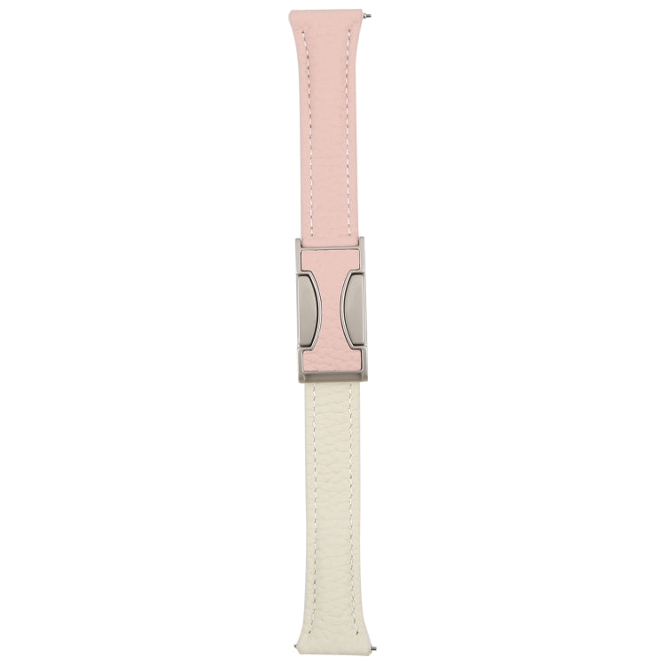 22mm Universal Slim Magnetic Buckle Genuine Leather Watch Band(Pink Beige) - free shipping - PMc TechLife - Order now!