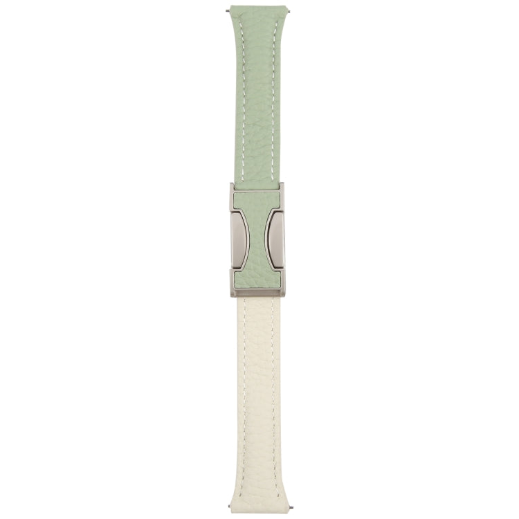 22mm Universal Slim Magnetic Buckle Genuine Leather Watch Band(Green Beige) - free shipping - PMc TechLife - Order now!