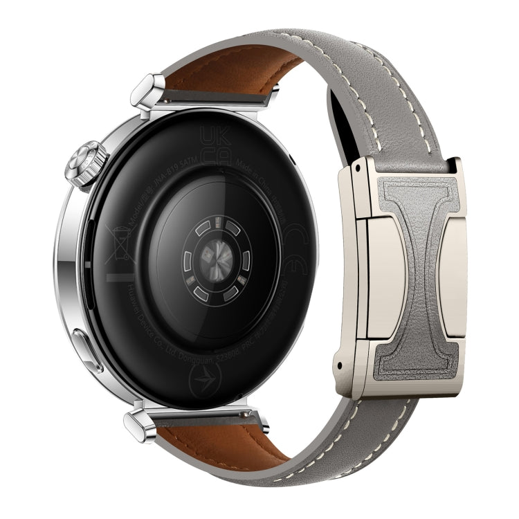 22mm Universal Slim Magnetic Buckle Genuine Leather Watch Band(Plain Weave Grey) - free shipping - PMc TechLife - Order now!