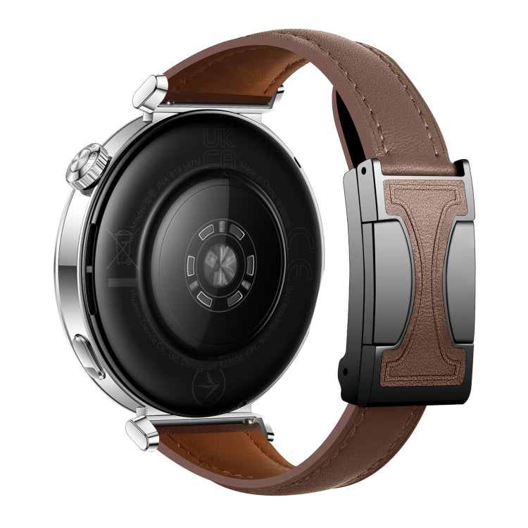 22mm Universal Slim Magnetic Buckle Genuine Leather Watch Band(Plain Weave Dark Coffee) - free shipping - PMc TechLife - Order now!