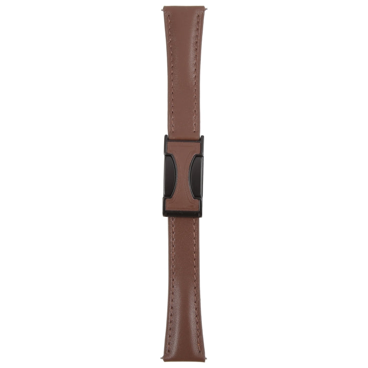 22mm Universal Slim Magnetic Buckle Genuine Leather Watch Band(Plain Weave Dark Coffee) - free shipping - PMc TechLife - Order now!