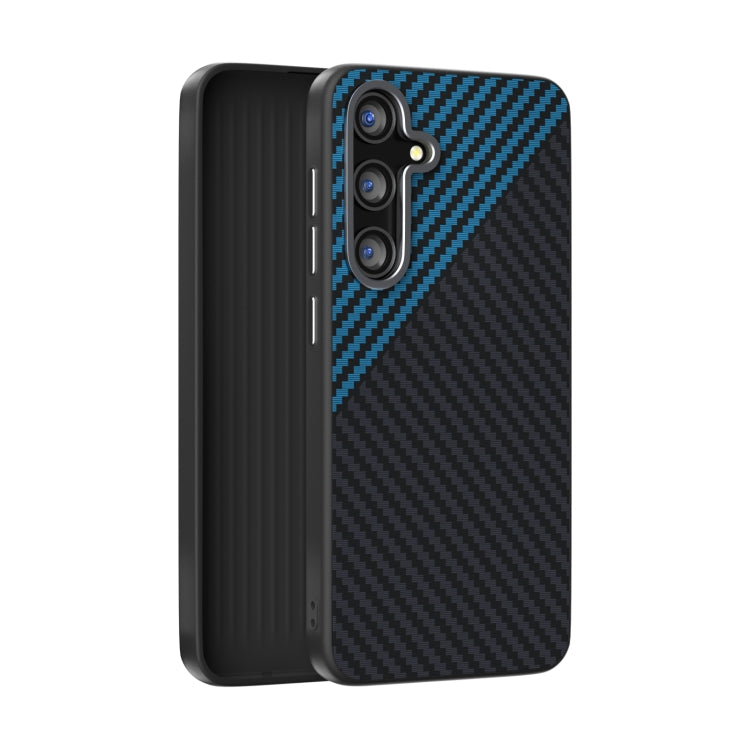 For Samsung Galaxy S25 5G / S24 5G ABEEL C Carbon Fiber Series 6D Micro Relief MagSafe Phone Case(Black Blue) - Galaxy S25 5G Cases by PMC TechLife | Online Shopping South Africa | PMC TechLife | Buy Now Pay Later Mobicred