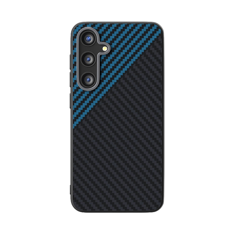 For Samsung Galaxy S25 5G / S24 5G ABEEL C Carbon Fiber Series 6D Micro Relief MagSafe Phone Case(Black Blue) - Galaxy S25 5G Cases by PMC TechLife | Online Shopping South Africa | PMC TechLife | Buy Now Pay Later Mobicred