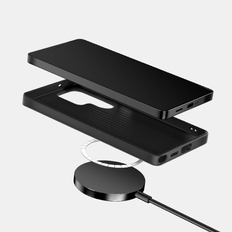 For Samsung Galaxy S25+ 5G / S24+ 5G ABEEL C Carbon Fiber Series 6D Micro Relief MagSafe Phone Case(Black) - Galaxy S25+ 5G Cases by PMC TechLife | Online Shopping South Africa | PMC TechLife | Buy Now Pay Later Mobicred