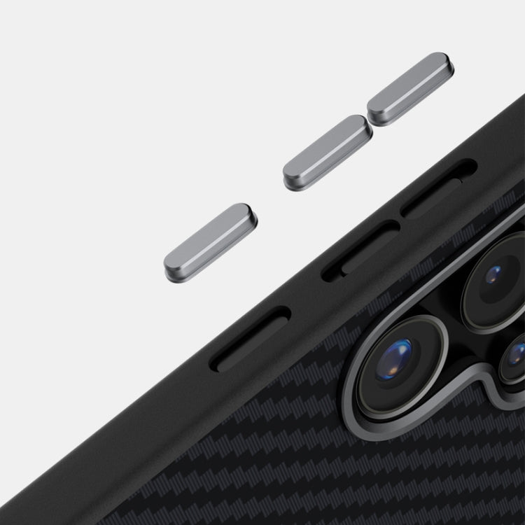For Samsung Galaxy S25 Ultra 5G ABEEL C Carbon Fiber Series 6D Micro Relief MagSafe Phone Case(Black Grey) - Galaxy S25 Ultra 5G Cases by PMC TechLife | Online Shopping South Africa | PMC TechLife | Buy Now Pay Later Mobicred