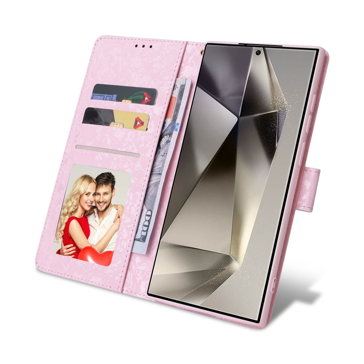For Samsung Galaxy S25 Ultra 5G Bronzing Painting RFID Leather Phone Case(Rose Flower) - Galaxy S25 Ultra 5G Cases by PMC Jewellery | Online Shopping South Africa | PMC Jewellery | Buy Now Pay Later Mobicred