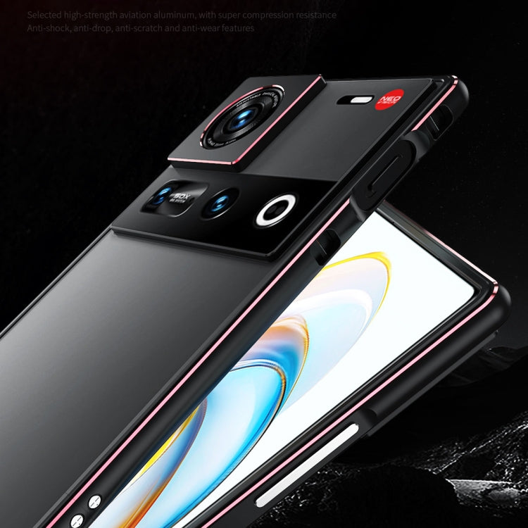 For ZTE nubia Z70 Ultra Aurora Series Lens Protector + Metal Frame Phone Case(Black Silver) - free shipping - PMC TechLife - Order now!