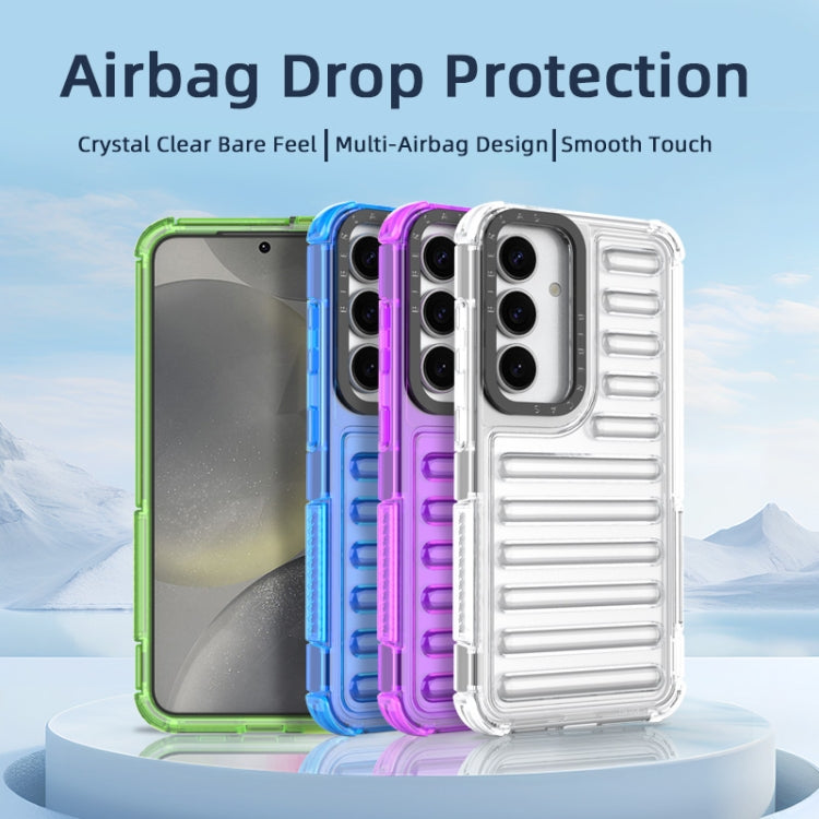 For Samsung Galaxy S25 5G High Transparency TPU Hybrid PC Airbag Phone Case(Transparent Blue) - Galaxy S25 5G Cases by PMC Jewellery | Online Shopping South Africa | PMC Jewellery | Buy Now Pay Later Mobicred