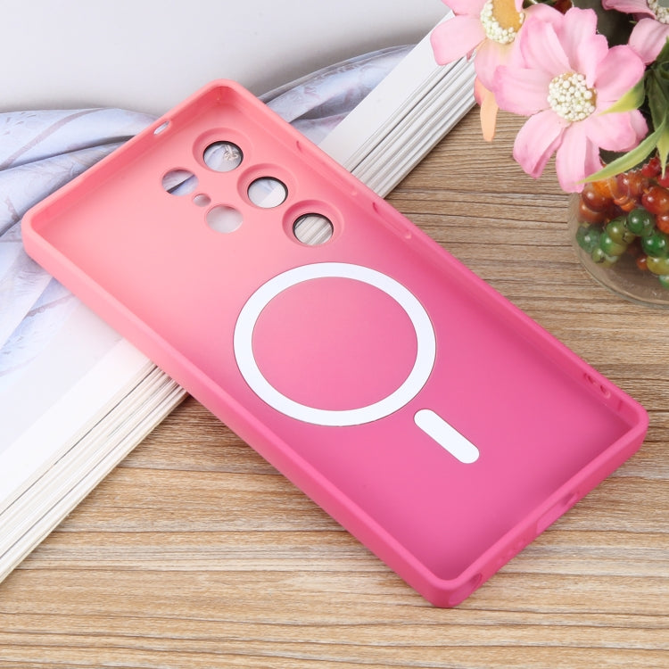 For Samsung Galaxy S25 Ultra 5G Liquid TPU Silicone Gradient MagSafe Phone Case(Pink Red) - Galaxy S25 Ultra 5G Cases by PMC TechLife | Online Shopping South Africa | PMC TechLife | Buy Now Pay Later Mobicred