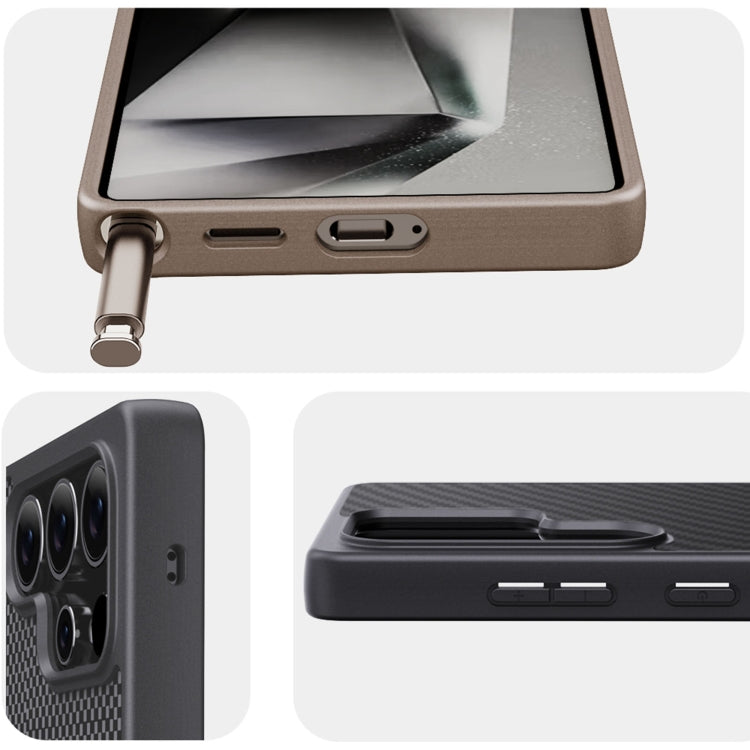 For Samsung Galaxy S25 5G Pita Series TPU + PC Texture Phone Case(Grey) - Galaxy S25 5G Cases by PMC Jewellery | Online Shopping South Africa | PMC Jewellery | Buy Now Pay Later Mobicred