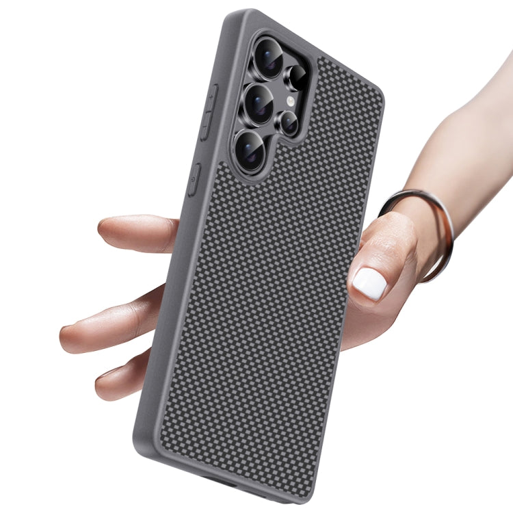 For Samsung Galaxy S25 5G Pita Series TPU + PC Texture Phone Case(Grey) - Galaxy S25 5G Cases by PMC Jewellery | Online Shopping South Africa | PMC Jewellery | Buy Now Pay Later Mobicred