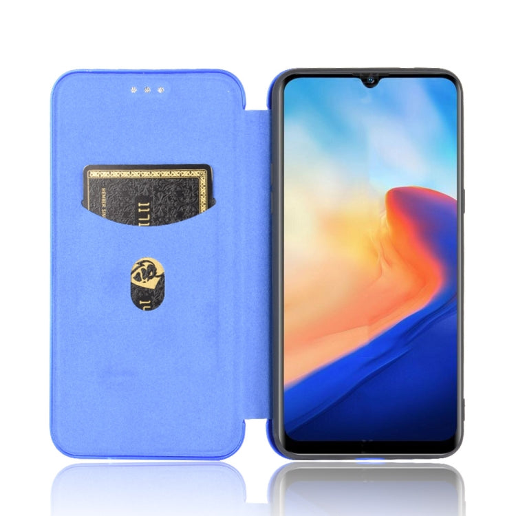 For Blackview A80 Carbon Fiber Texture Horizontal Flip TPU + PC + PU Leather Case with Card Slot(Blue) - More Brand by PMC TechLife | Online Shopping South Africa | PMC TechLife | Buy Now Pay Later Mobicred