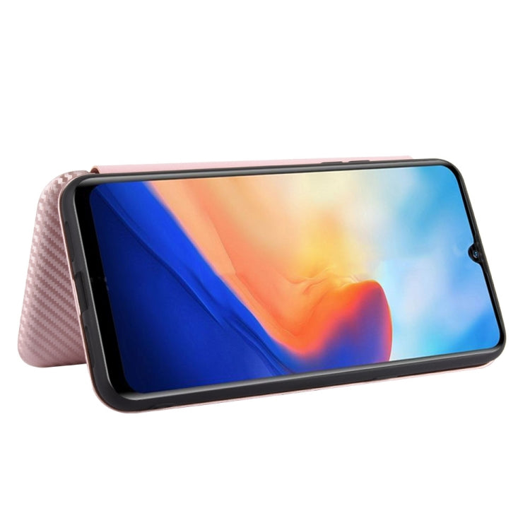 For Blackview A80 Carbon Fiber Texture Horizontal Flip TPU + PC + PU Leather Case with Card Slot(Pink) - More Brand by PMC TechLife | Online Shopping South Africa | PMC TechLife | Buy Now Pay Later Mobicred