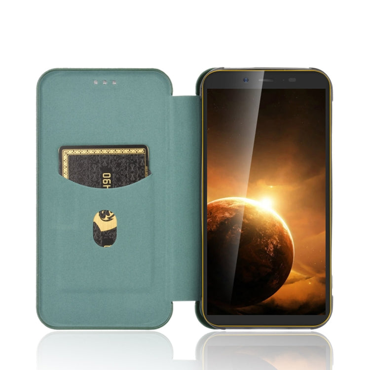 For Blackview BV5500 / BV5500 Pro / BV5500 Plus Carbon Fiber Texture Horizontal Flip TPU + PC + PU Leather Case with Card Slot(Green) - More Brand by PMC TechLife | Online Shopping South Africa | PMC TechLife | Buy Now Pay Later Mobicred