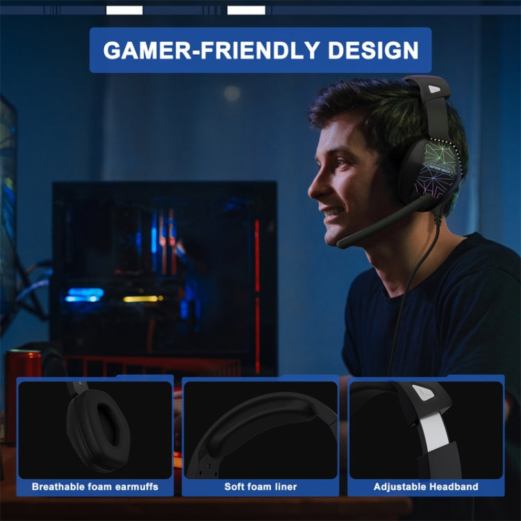 KOTION EACH G6000 On-Ear Gaming Headset with Mic, Length: About 2.1m(Black) - Multimedia Headset by KOTION EACH | Online Shopping South Africa | PMC TechLife | Buy Now Pay Later Mobicred