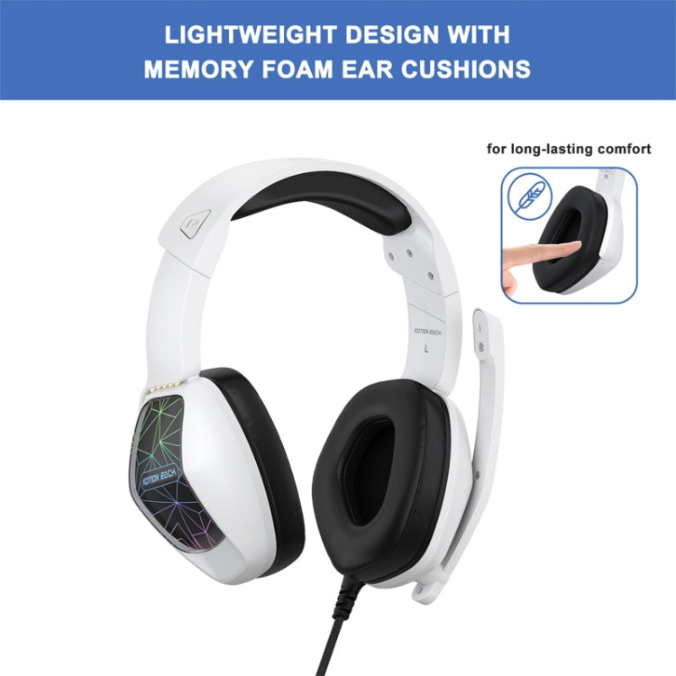 KOTION EACH G6000 On-Ear Gaming Headset with Mic, Length: About 2.1m(Black White) - Multimedia Headset by KOTION EACH | Online Shopping South Africa | PMC TechLife | Buy Now Pay Later Mobicred