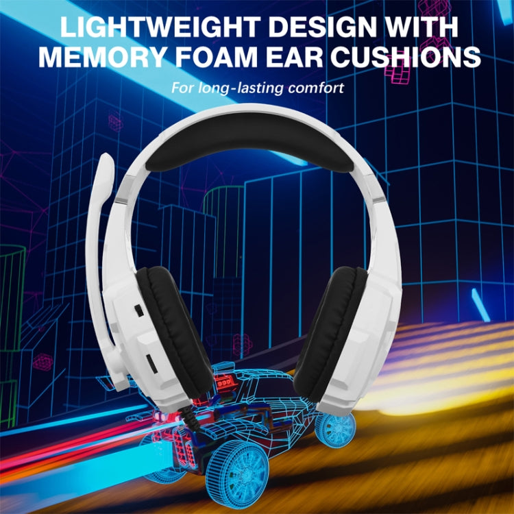 KOTION EACH G9000 Pro On-Ear Gaming Headset with Mic, Cable Length: About 2.1m(Black White) - Multimedia Headset by KOTION EACH | Online Shopping South Africa | PMC TechLife | Buy Now Pay Later Mobicred