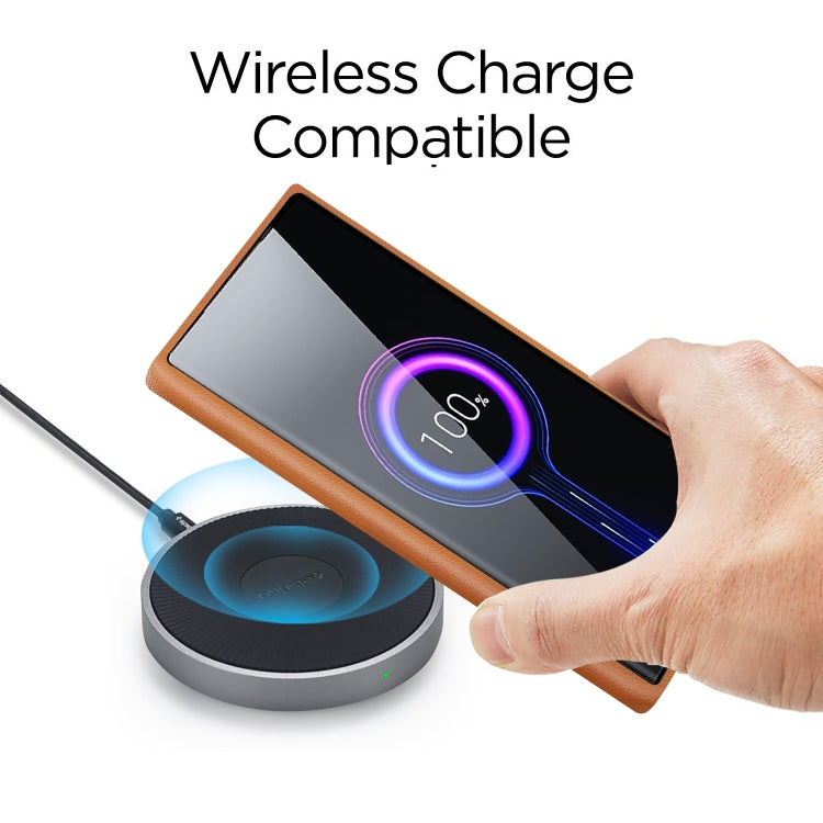 For Samsung Galaxy S25+ 5G Litchi Texture TPU Hybrid Acrylic Phone Case(Brown) - Galaxy S25+ 5G Cases by PMC Jewellery | Online Shopping South Africa | PMC Jewellery | Buy Now Pay Later Mobicred